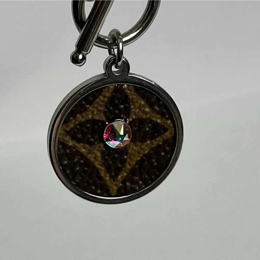 Louis Vuitton Monogram Canvas Silver Round Toggle Bracelet Swarovski - Picture 3 of 6